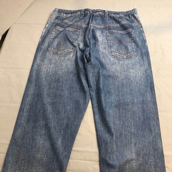 COPY - WOMENS FAUX DENIM HIGH WAIST LEGGINS SIZE L 8/10 NEW - Picture 7 of 7